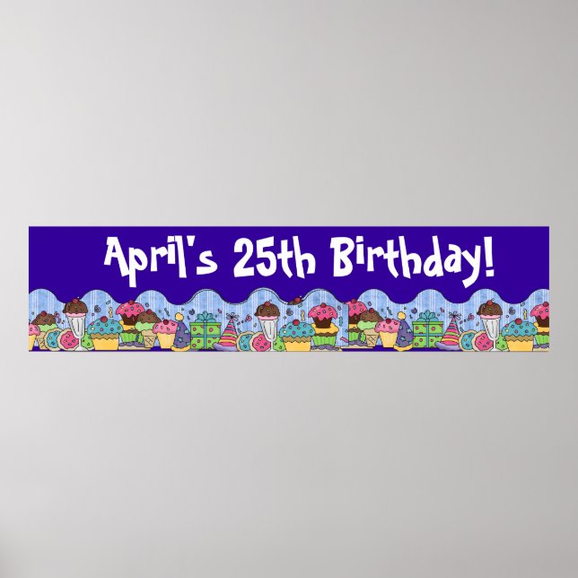 Póster Banner festa de aniversário (Frente)