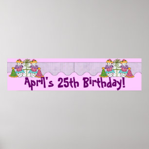 Póster Banner festa de aniversário