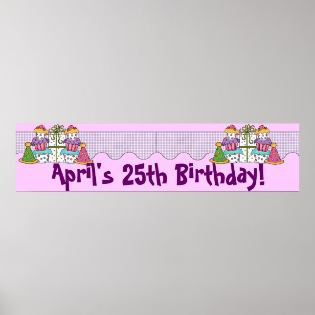 Póster Banner festa de aniversário (Frente)