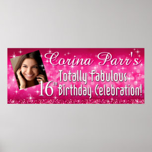 Poster Banner Glitter Sparkle Glitter 40,5 x 16,5