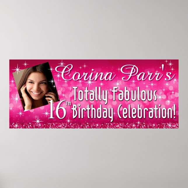 Poster Banner Glitter Sparkle Glitter 40,5 x 16,5 (Frente)