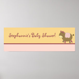 Poster Banner personalizado cor-de-rosa Fazenda da Abby d