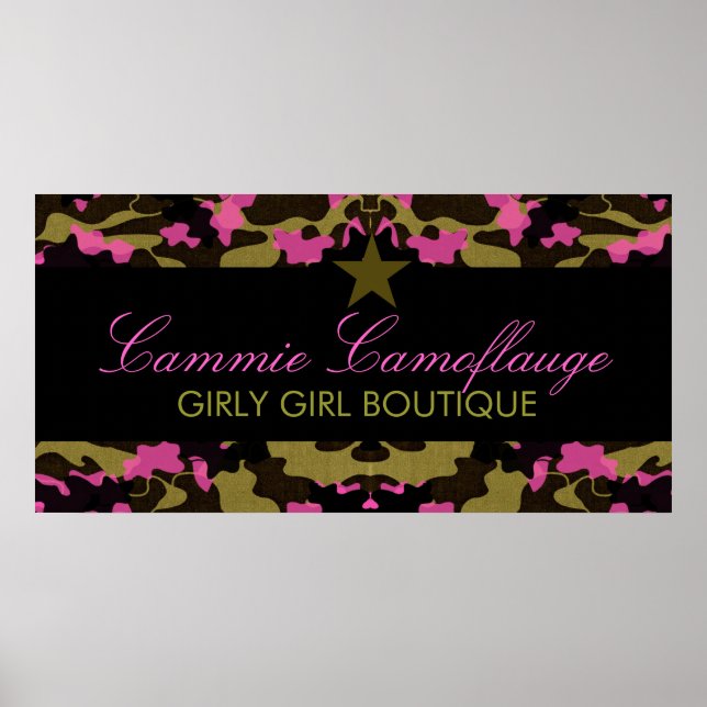 Póster Banner Rosa Estrela da Camo 311 (Frente)