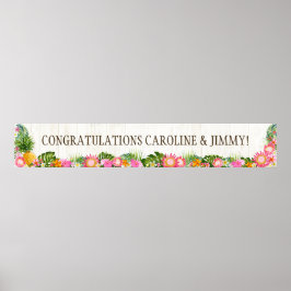 Póster Banner Rustic Wedding de Luau Hawaiian Beach