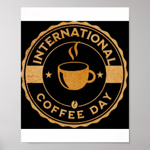 Poster Banners de Sinal do Dia Internacional do Café