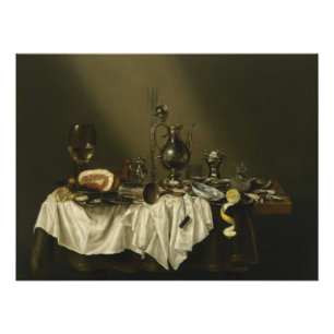 Póster Banquet Piece com Ham Willem Claesz Heda Glossy