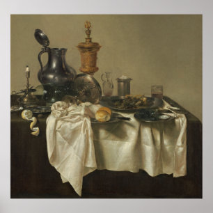 Póster Banquet Piece com Mince Pie por Willem Claesz Heda