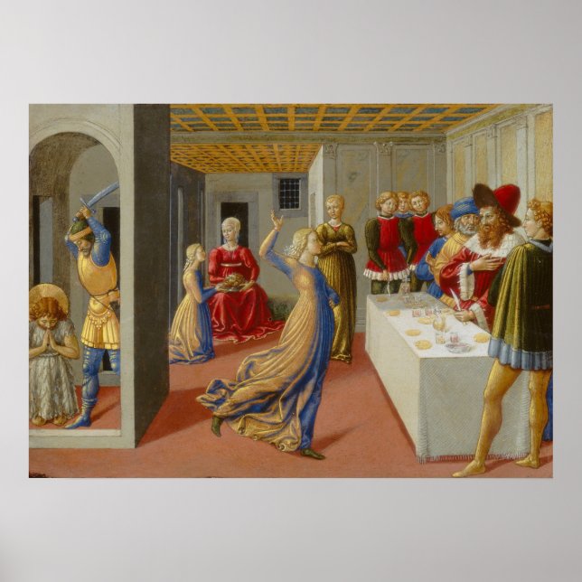 Poster Banquete de Herod - Benozzo Gozzoli Fine Art Poste (Frente)