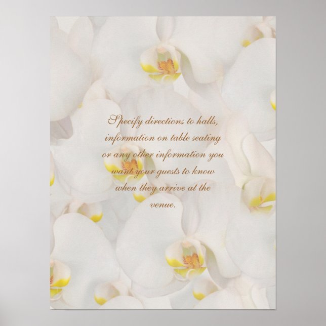 Poster Banquetes de flores de orquídeas, sinais de direçã (Frente)