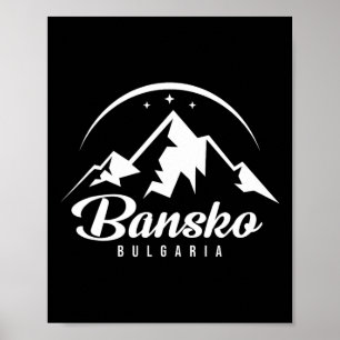 Poster Bansko Bulgaria Ski Resort Skiting Snowboard