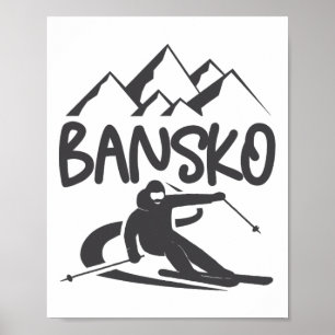 Poster Bansko Skiing Snowboard Bulgária Resort Distres