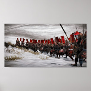Póster Banzai do samurai