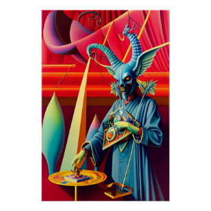 Póster Baphomet Aceita a Isca Fantasia