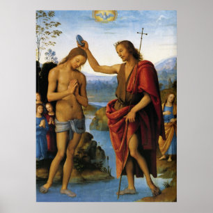 Póster Baptismo do cristo por Pietro Perugino