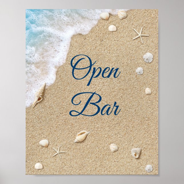Poster Bar Aberto das Ondas de Praia Azul (Frente)
