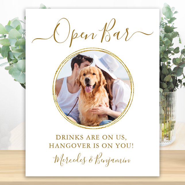 Poster Bar Aberto de Casamento - Bebidas de Cachorro de P (Criador carregado)