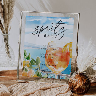 Poster Bar Aperol Spritz - Sinal de Chá de panela Amalfi