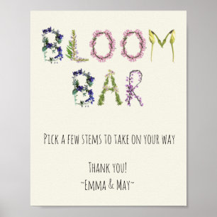Poster Bar Bloom - Instruções e Nome Personalizáveis