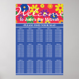 Poster BAR BM e Bat Mitzvah Fllowed Seating Chart