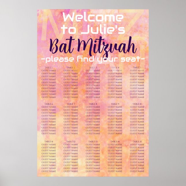 Poster BAR BM e Bat Mitzvah são apenas lugares sutis (Frente)