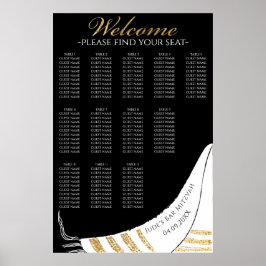 Poster BAR BM N Bat Mitzvah Dourado Tallit Seating Chart