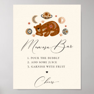 Poster Bar Boho Celestial Bear