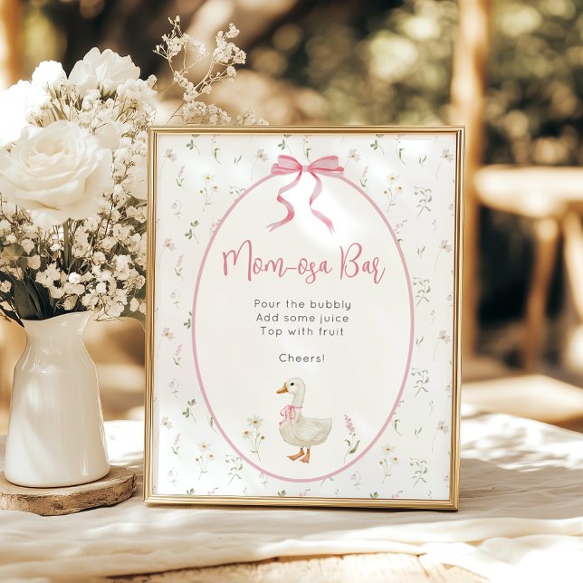 Poster Bar Chá de fraldas bobo Goose Momosa (Criador carregado)