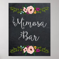 bar chalkboard mimosa - sinal floral