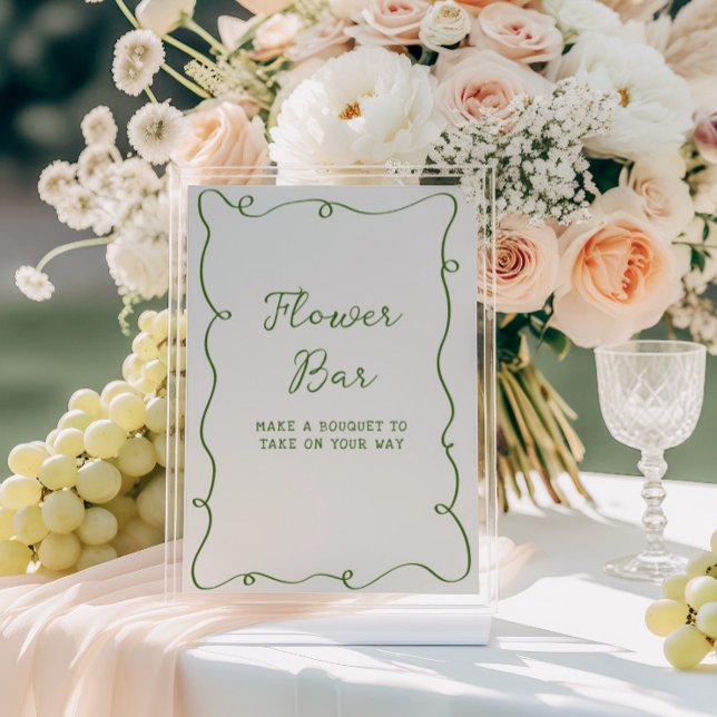 Poster Bar da Flor de Quadro Verde Desenhado à Mão (Criador carregado)