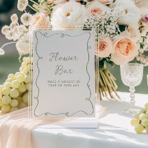 Bar da Flor Verde de Moldura Desenhada à Mão