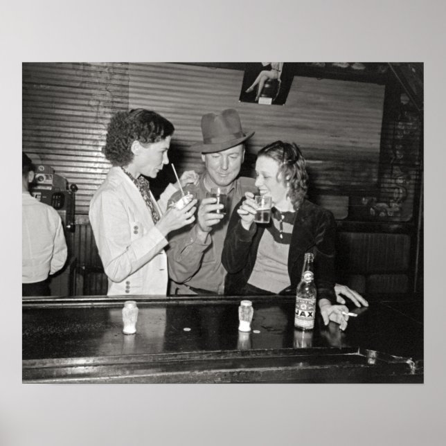 Póster Bar da Louisiana, 1938. Foto Antiga (Frente)