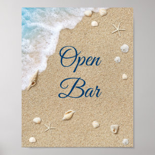 Poster Bar de aberto de dedos arenosos Blue Beach