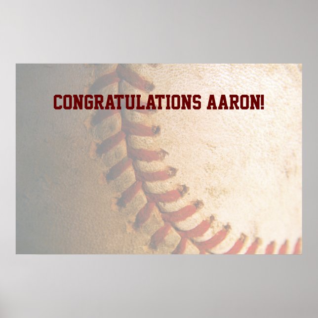 Póster BAR de Baseball KRW Mitzvah Autografo Keepsasasaka (Frente)