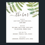 Poster Bar de bebidas para casamentos com folhagem de águ<br><div class="desc">Água verde para o casamento bebe bar. Adequado para aniversário,  aniversário e qualquer outra festa. Entre em contato comigo se precisar de itens adicionais.</div>
