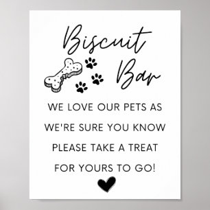 Poster Bar de Biscoito de Cão Sinal de casamento Favo