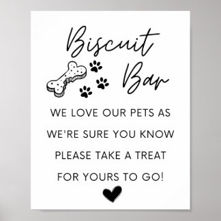 Poster Bar de Biscoito de Cão | Sinal de casamento | Favo