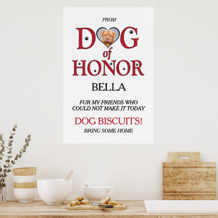 Poster Bar de Biscoito de Casamento de Honra com Pet Foto