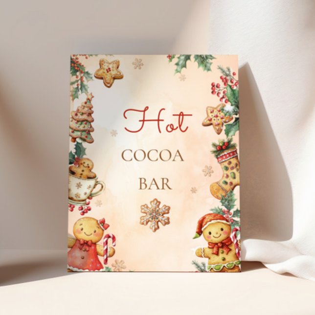 Poster Bar de Cacau Quente com Biscoitos de Natal (Criador carregado)