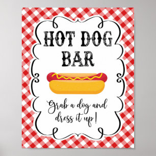 Poster Bar De Cachorro Quente Vermelho Gingham Eu Faço Po