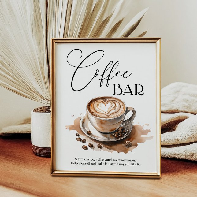 Poster Bar de Café Chá de Bebê Casamento Noivado (Criador carregado)