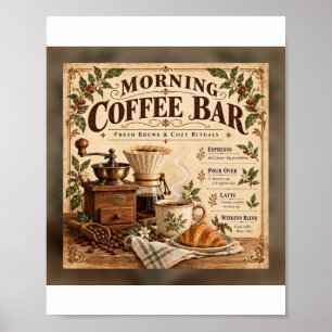 Poster Bar de Café da Manhã – Parede de Estação de Café V