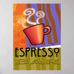 Póster Bar de café Espresso - Pop Art