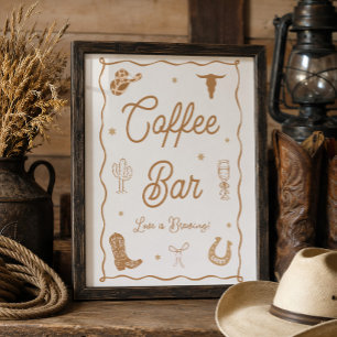 Poster Bar de Café para Chá de Noiva Western