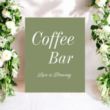 Bar de Café Verde Sage Casamento Chá de Noiva