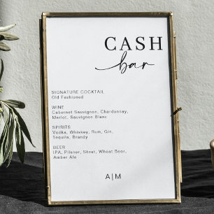 Poster Bar de Caixa Moderno de Casamento Sinal do menu