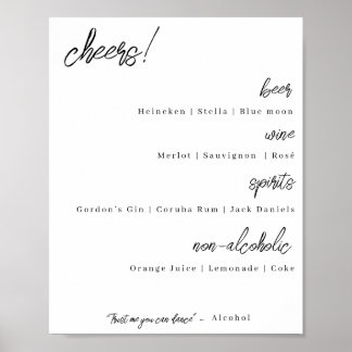 Poster Bar de casamento - elegância moderna (alternativo)