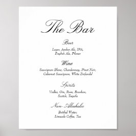 Poster Bar de Casamento Preto e Branco Elegante e Sofisti