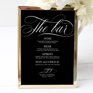 Poster Bar De Casamento - Símbolo Chic Black E White