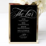 Poster Bar De Casamento - Sinal Chic Black And White<br><div class="desc">Um simples cartaz de bar de casamento de caligrafia. Eu ofereço um serviço de personalização gratuito,  se você tiver perguntas ou solicitações especiais,  por favor,  sinta-se livre</div>