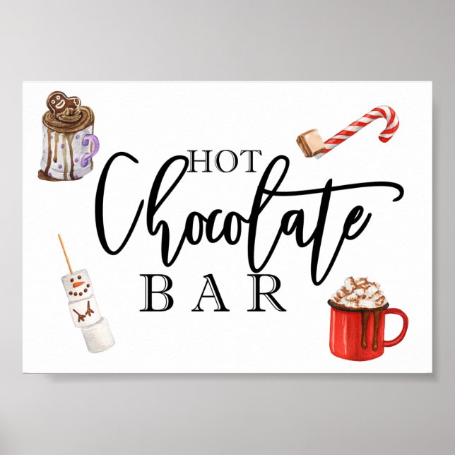 Poster Bar de chocolate quente cacau de Natal (Frente)